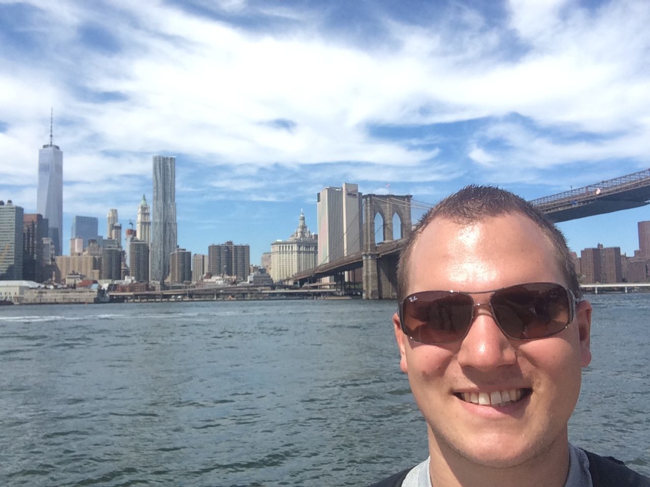 Selfie in New York: TowerOne + Brooklyn Bridge