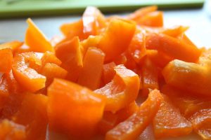 Paprika orange geschnitten